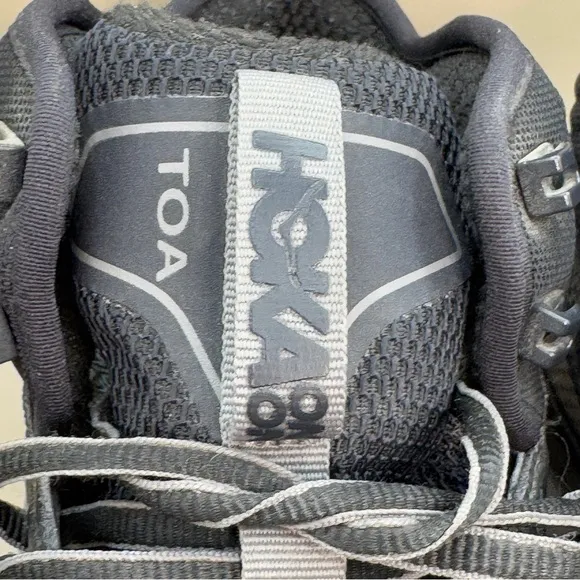 Hoka One One Men’s Sky TOA GTX Hiking Shoes Sz 12 Black Grey Waterproof EUC
