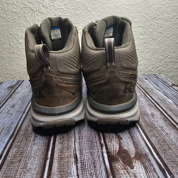 Hoka Women's Challenger Mid GTX brown hiking boots size 10D no insoles