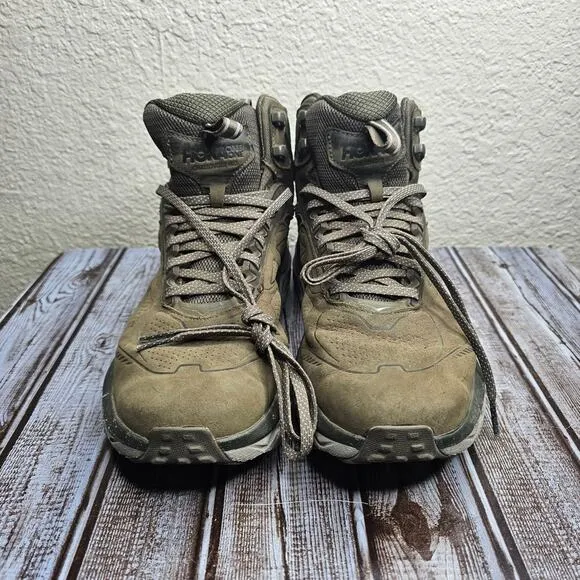 Hoka Women's Challenger Mid GTX brown hiking boots size 10D no insoles