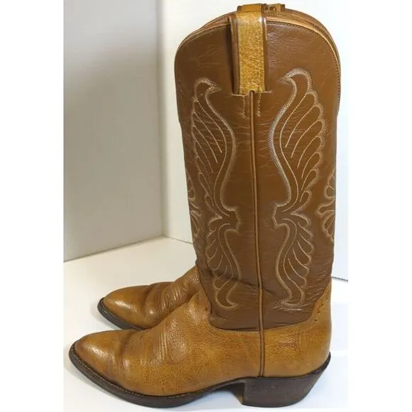 Hondo Tan Leather Pointed Toe Western Cowboy Boots Men's Size 10‎ B Vintage