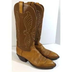 Hondo Tan Leather Pointed Toe Western Cowboy Boots Men's Size 10‎ B Vintage