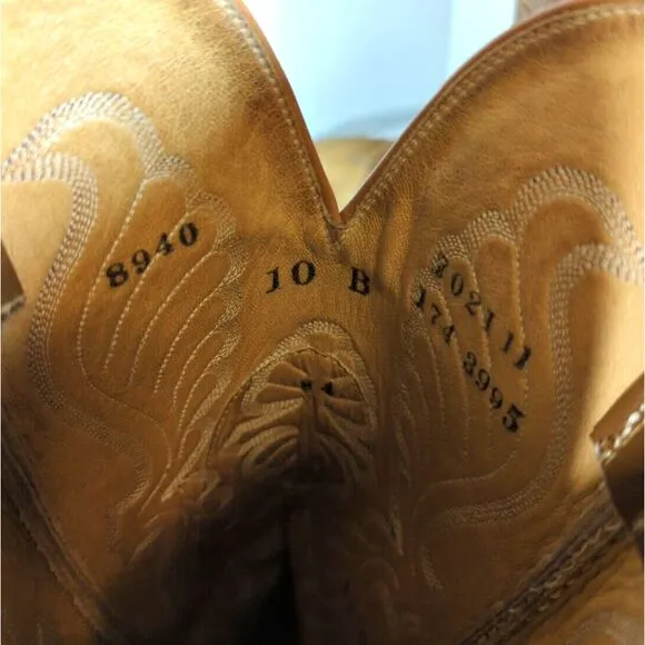 Hondo Tan Leather Pointed Toe Western Cowboy Boots Men's Size 10‎ B Vintage