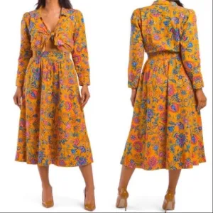 House of Harlow 1960 Cheyna Orange Maxi Dress size small