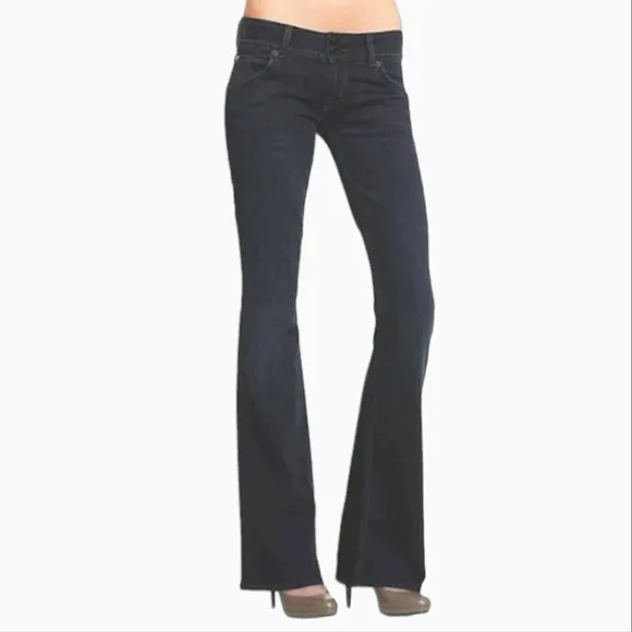 HUDSON&quot;Rebel&quot; Signature bootcut darkwash jeans #W170DHK sz 26x35.5L TALL euc