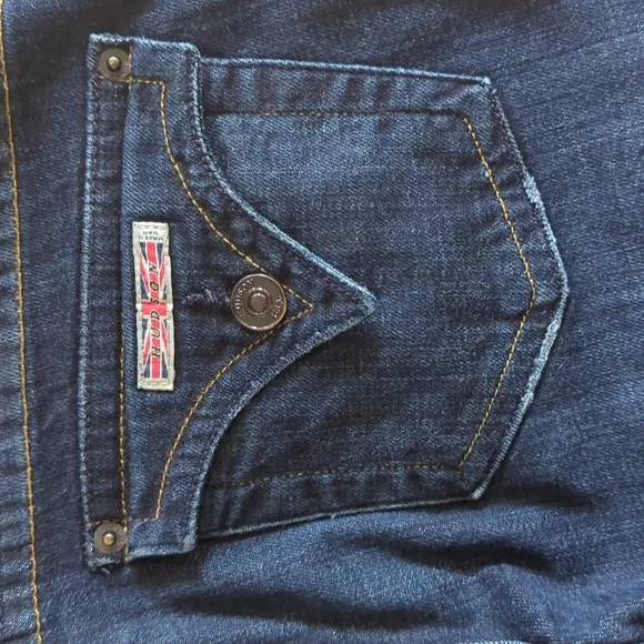 HUDSON&quot;Rebel&quot; Signature bootcut darkwash jeans #W170DHK sz 26x35.5L TALL euc
