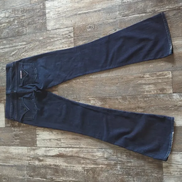 HUDSON&quot;Rebel&quot; Signature bootcut darkwash jeans #W170DHK sz 26x35.5L TALL euc