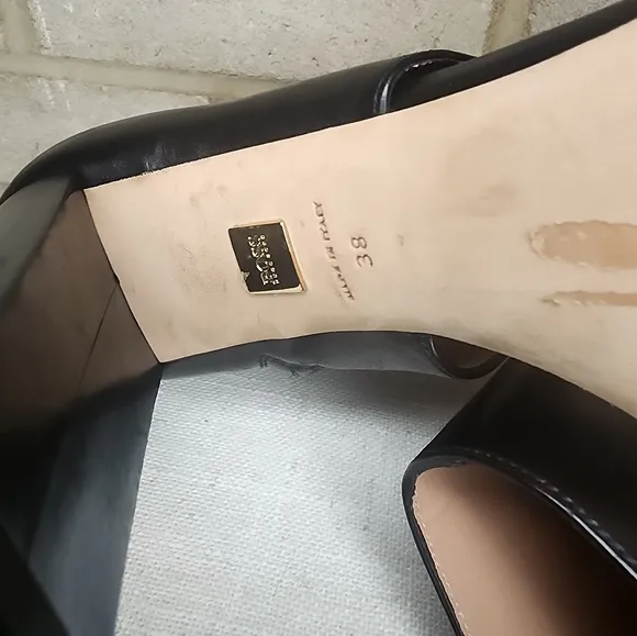 Hugo Boss  Leather Ankle Strap Heels