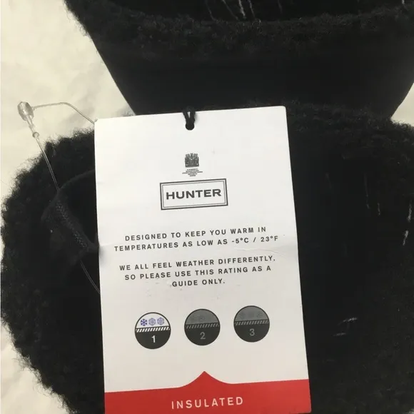 Hunter Black Winter Rain Boots Cozy Pull-On Style
