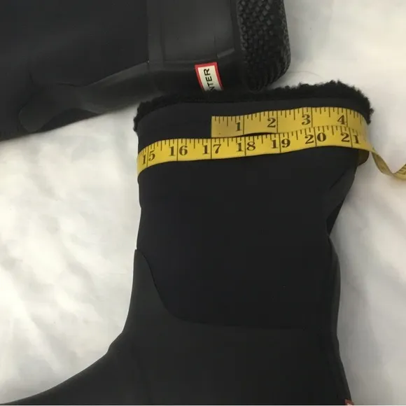 Hunter Black Winter Rain Boots Cozy Pull-On Style