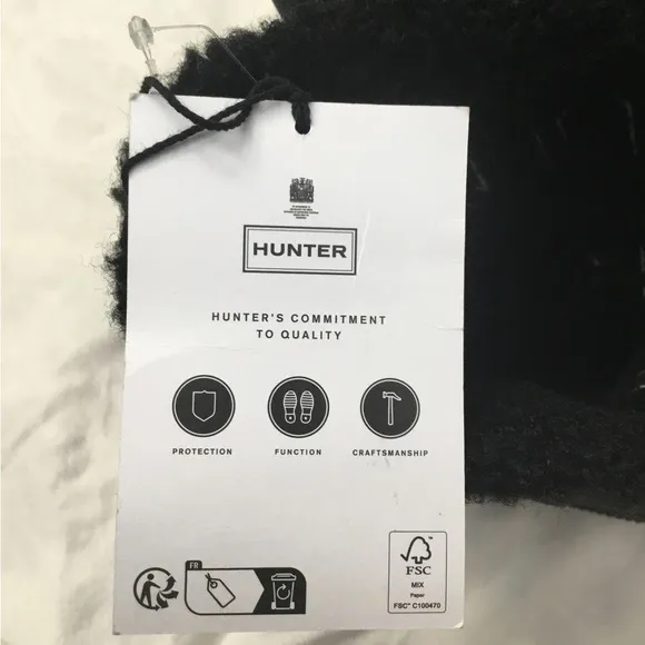 Hunter Black Winter Rain Boots Cozy Pull-On Style