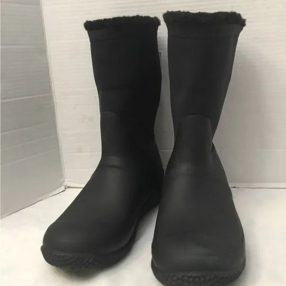 Hunter Black Winter Rain Boots Cozy Pull-On Style