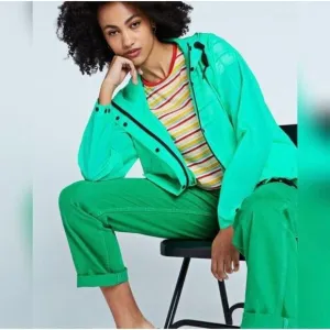 Hunter Boots Original Crop Vinyl Rain Coat Smock Jacket Ocean S M L XL Festival