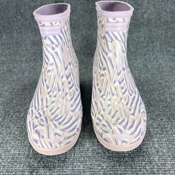 Hunter Boots Womens 7 Purple Short Low Rubber Rain Pull On Ankle Booties Shoes