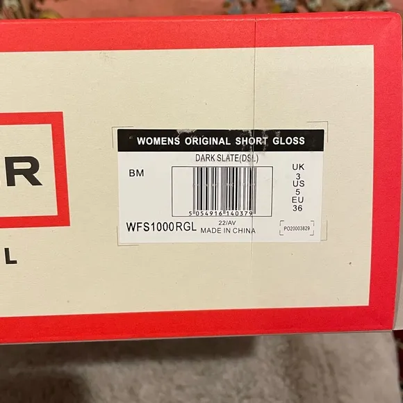 Hunter Dark Slate Original Short Gloss Boots Size 5