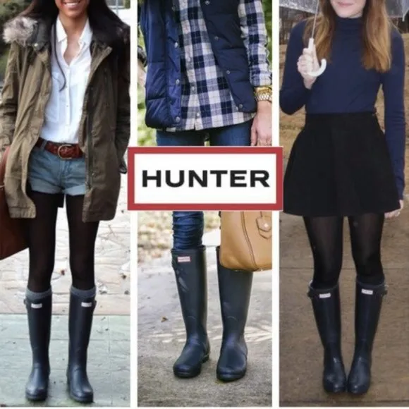 Hunter Navy Matt Tall Rain Boots Navy- wore one times, mint condition