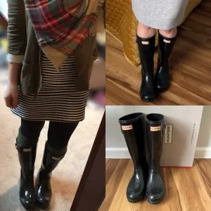 Hunter Original Gloss Rain Boots black UK 4 EU37 5 US 6
