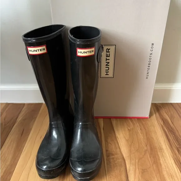 Hunter Original Gloss Rain Boots black UK 4 EU37 5 US 6