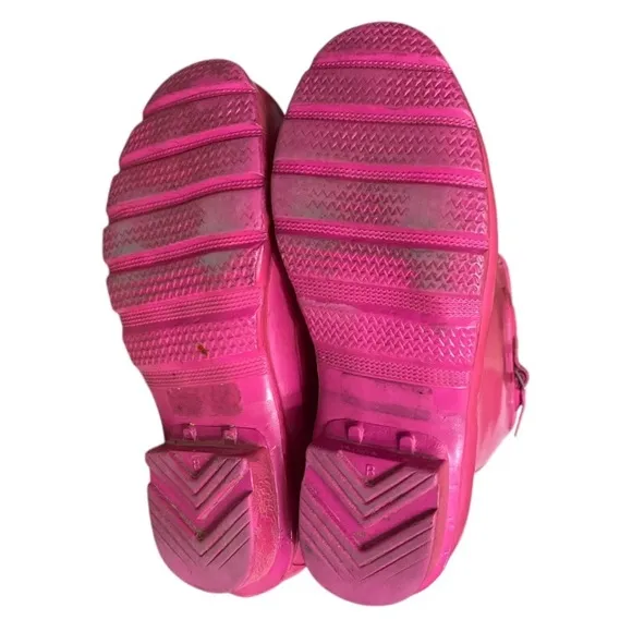 Hunter original kids tall gloss pink rain boots in size 5