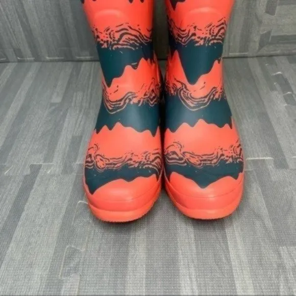Hunter Original Short Rain Boots Pink Grey Storm Stripe  Women Size 8