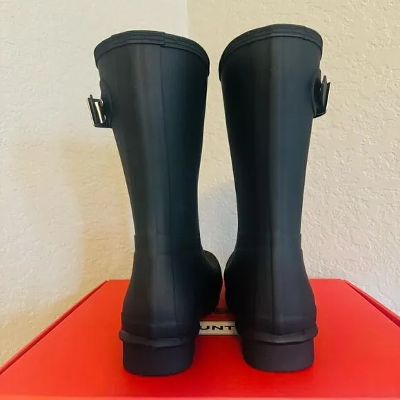 HUNTER Original Short Waterproof Rain Boot, Rubber Black, Size 12, NWT