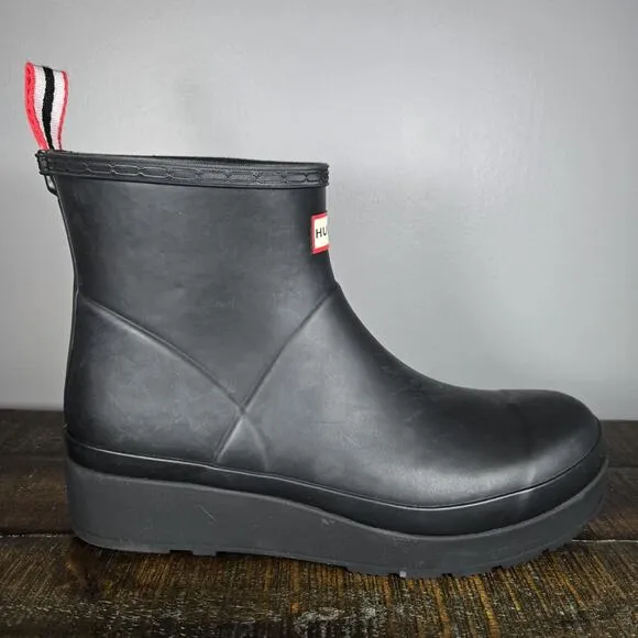 Hunter Play Boots Short Womens Size 11 Rain Boots Original Waterproof Black