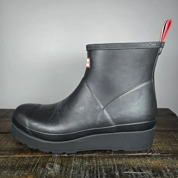 Hunter Play Boots Short Womens Size 11 Rain Boots Original Waterproof Black