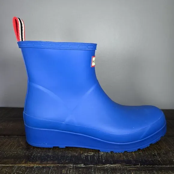 Hunter Play Boots Short Womens Size 8 Rain Boots Original Waterproof Blue