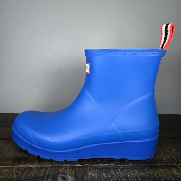 Hunter Play Boots Short Womens Size 8 Rain Boots Original Waterproof Blue
