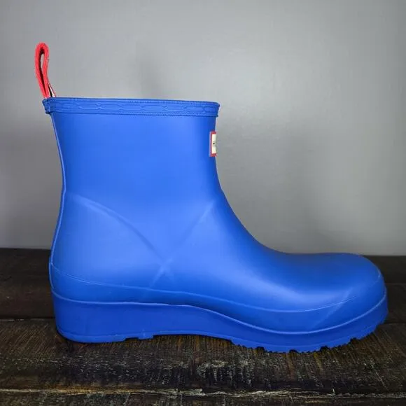 Hunter Play Boots Short Womens Size 8 Rain Boots Original Waterproof Blue