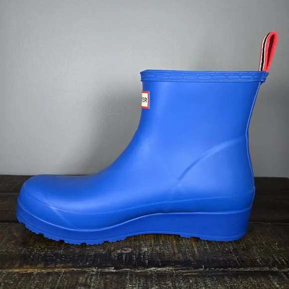 Hunter Play Boots Short Womens Size 8 Rain Boots Original Waterproof Blue