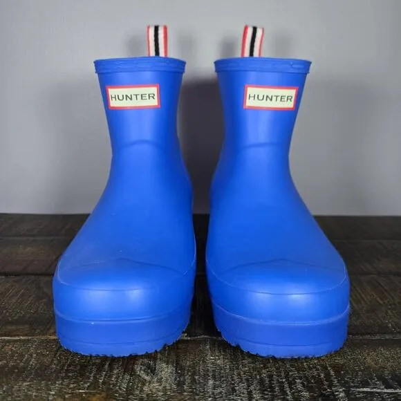 Hunter Play Boots Short Womens Size 8 Rain Boots Original Waterproof Blue