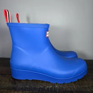 Hunter Play Boots Short Womens Size 8 Rain Boots Original Waterproof Blue