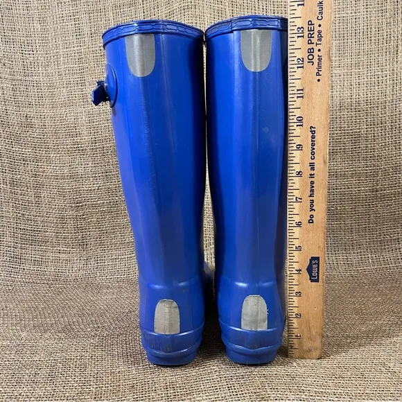 Hunter Rain Boots Original Blue Rubber Tall Pull On Waterproof Size 5