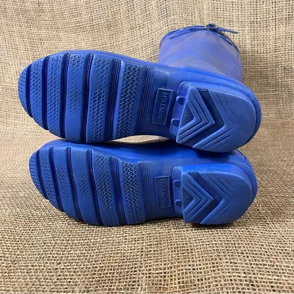 Hunter Rain Boots Original Blue Rubber Tall Pull On Waterproof Size 5