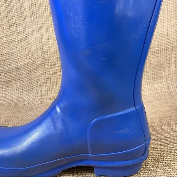 Hunter Rain Boots Original Blue Rubber Tall Pull On Waterproof Size 5
