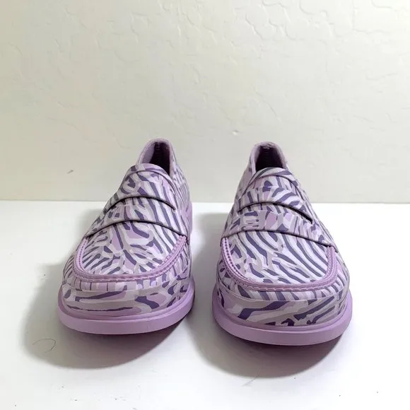 Hunter Refined Coral Print Penny Loafers Flats Purple Dawn Waterproof Size 8 NEW