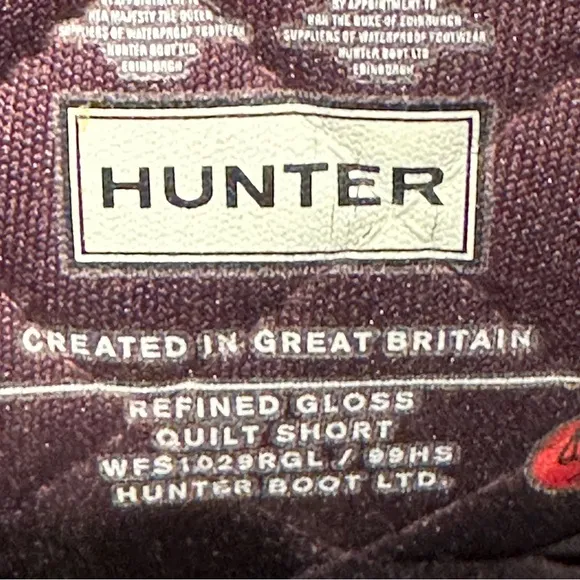 Hunter Refined Quilt Gloss Short‎ Boots in Oxblood Womens Size 8