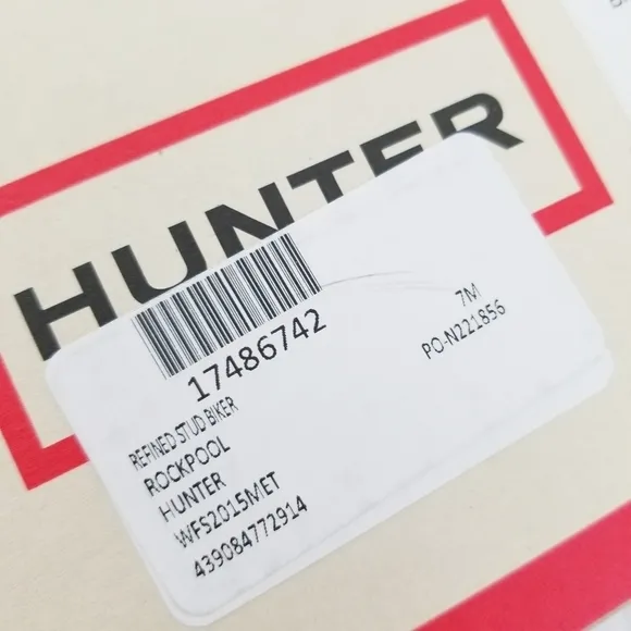 Hunter Refined Studded biker boots rockpool blue NEW 7