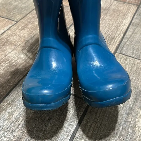Hunter Unisex‎ Dark Turquoise Original Gloss Short Rain Boots SZ 6
