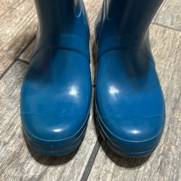 Hunter Unisex‎ Dark Turquoise Original Gloss Short Rain Boots SZ 6