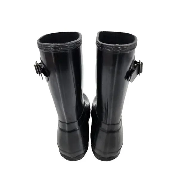 Hunter Women's Black ‘Original Short’ Gloss Winter Fall Spring Rain Boots Size 9