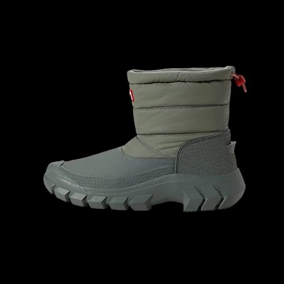 Hunter Women's Insulated Short Snow Boots - Waterproof Green, Size US 6