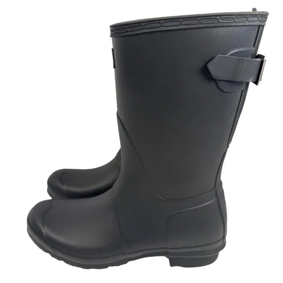 Hunter Women’s Original Back Adjusted Short Black Rubber Rain Boot size 9