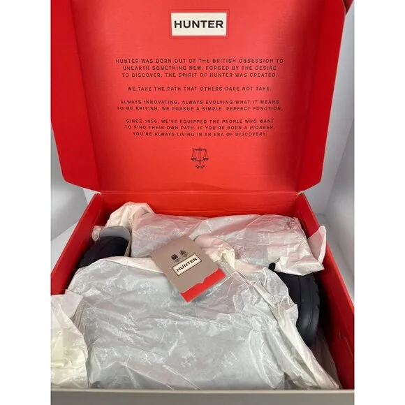 Hunter Women’s Original Back Adjusted Short Black Rubber Rain Boot size 9