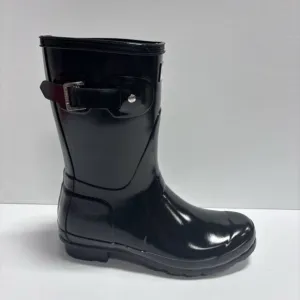 Hunter Women’s Original Short Gloss Rain Boots Black, Size 7 M