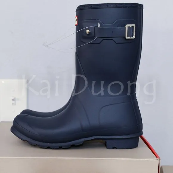 Hunter-Women's Original Short Rain Boots in Navy color