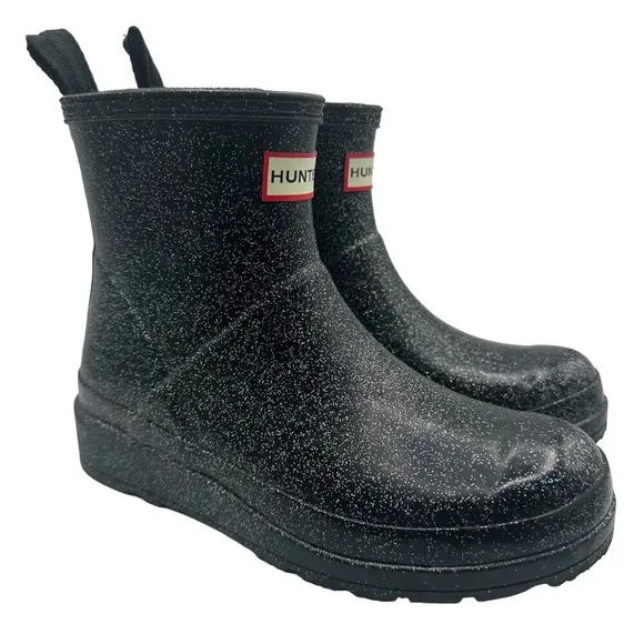 Hunter Women's PLAY™ Starcloud Glitter Short Rain Boots. Sz: 5