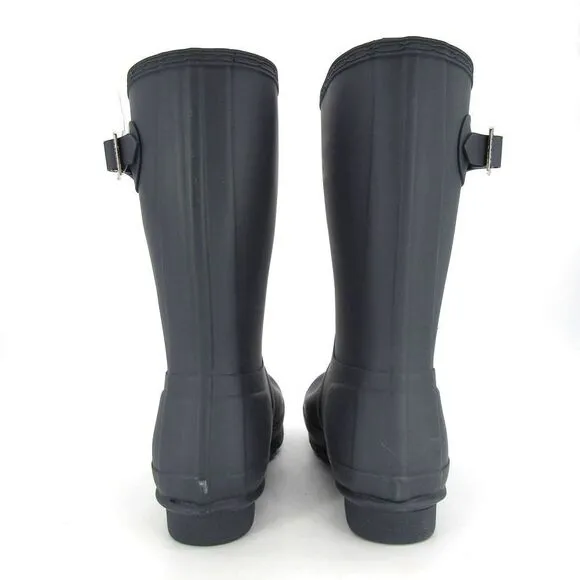 HUNTER Original Short Waterproof Rain Boots in Navy SZ 8