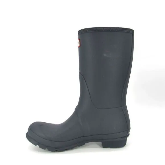 HUNTER Original Short Waterproof Rain Boots in Navy SZ 8