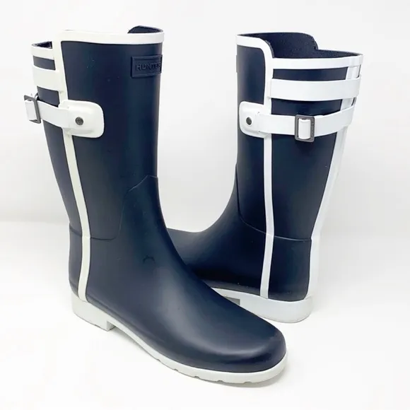 Hunters Refined Slim Fit Contrast Short Rain Boots size 9